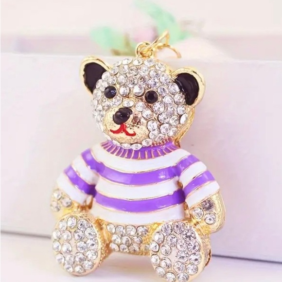 Accessories - Crystal Teddy Bear Keychain Charm